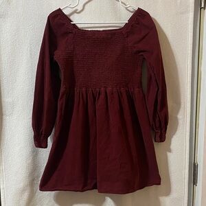 Chic Burgundy Long Sleeve Dress